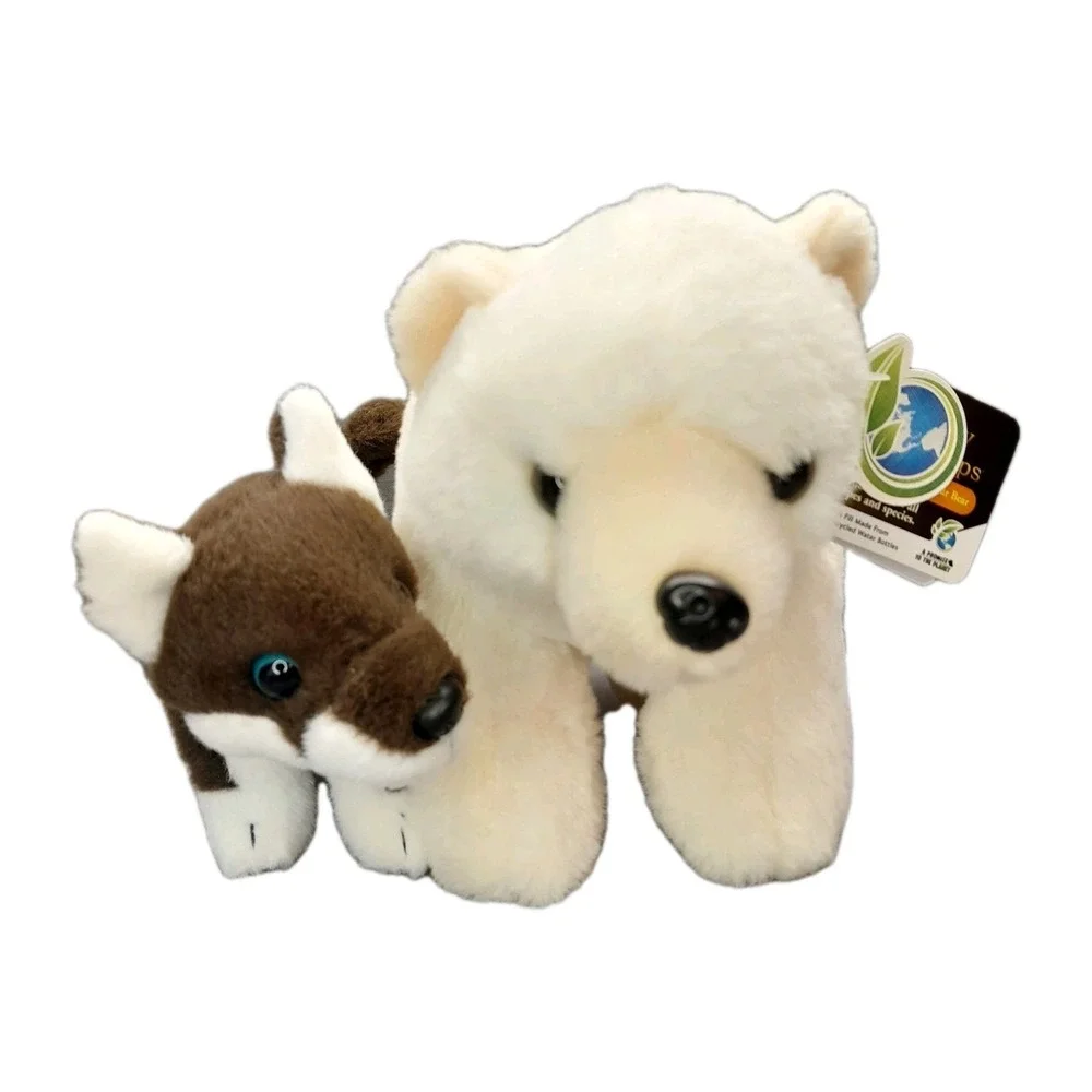 Wild Republic Unlikely Friendships Plush Sled Dog & Polar Bear Stuffed Animals